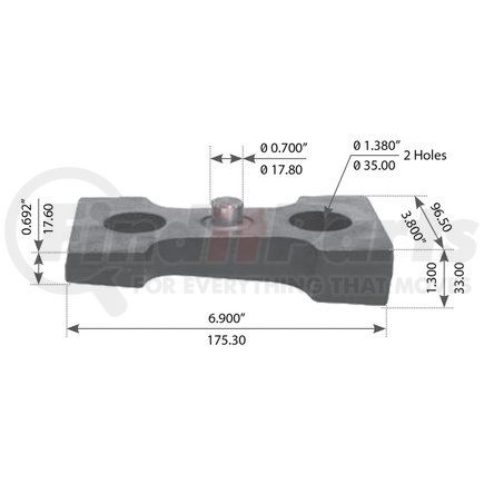 World American WA12-2515 Leaf Spring Perch - 6.900" Length, 3.800" Width, 1.380" Hole Diameter, for Volvo