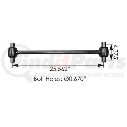 World American WA12-2629 Axle Torque Rod - 25.560 in. Length, 0.67 in. Bolt Hole Diameter, Peterbilt