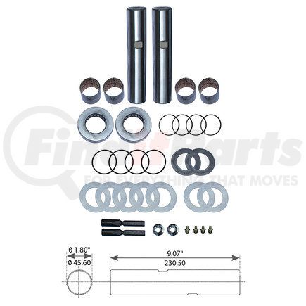 World American WAK628 KING PIN REPAIR KIT - KENWORTH