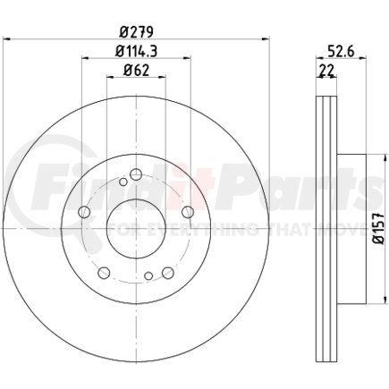 HELLA 355105251 Disc Brake Rotor