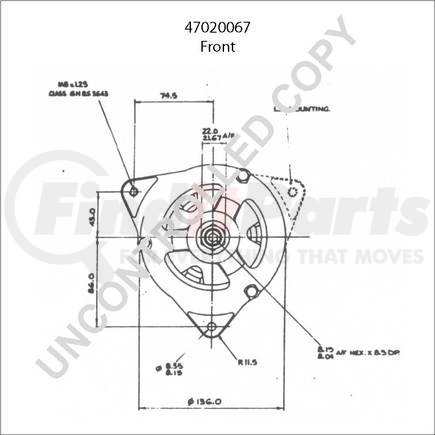 Leece Neville 47020067 A127MT12V70A RH/CLOCK