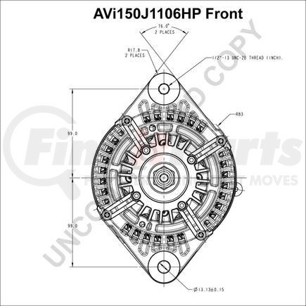 Leece Neville AVI150J1106HP ALTERNATOR 24V 180A