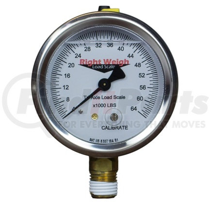 Right Weigh 250-30-LM Trailer Load Pressure Gauge - 2.5" Lower Mount Fitting, Single Axle