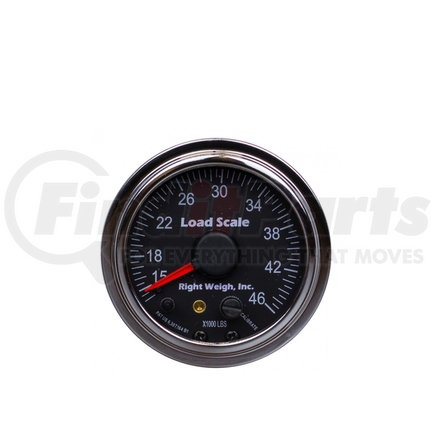 Right Weigh 510-46-B Trailer Load Pressure Gauge - In-Dash Analog Load Scale, Black