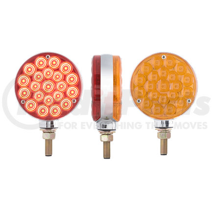 Optronics STL52ARBP Amber and Red Dual Faced LED Round Pedestal Mount Light Amber/Red