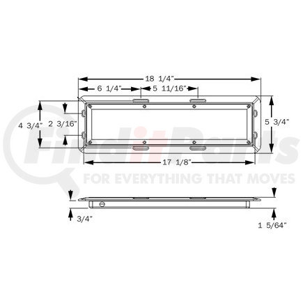 Optronics ILL28CMB Dome Light - 8 Diodes, 18", 12-24V, 1.61A, White, Rectangular, with Motion Sensor, for Extreme Temperatures