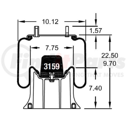 Firestone W013589093 Airide Air Spring Reversible Sleeve 1T15M-6