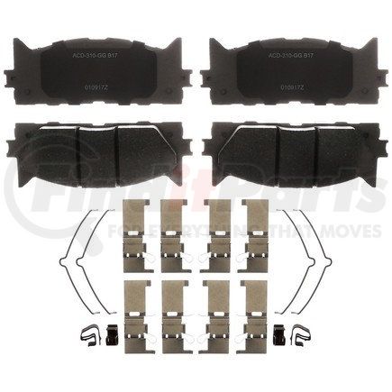 ACDelco 14D1222CHF1 Ceramic Front Disc Brake Pads