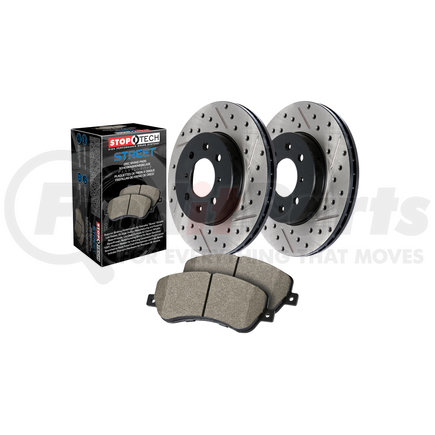 Stoptech 938.34564 Street Axle Pack Drilled & Slotted, Rear
