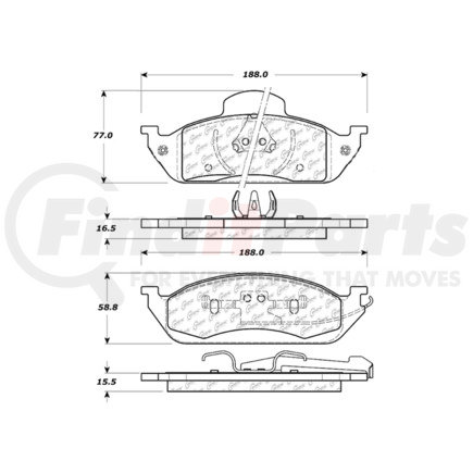 Centric 106.07600 Posi Quiet Extended Wear Brake Pads with Hardware