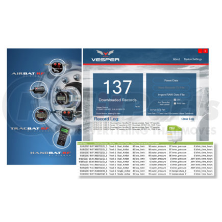 Stemco 820-1000 HandBat RF® Manual Tire Pressure Reader Download POD and Vesper Starter Kit