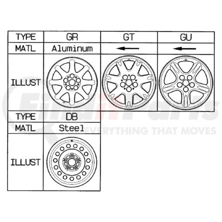 Chrysler MR624355 Wheel - 17" x 6.5", Aluminum, Silver