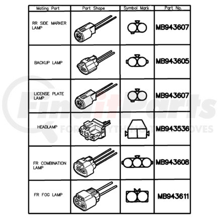 CHRYSLER MU800585 - insulator. headlamp. diagram 4