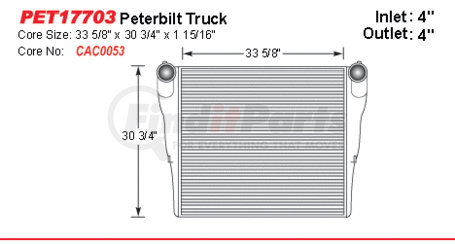 Active Radiator PET17703-N Peterbilt Truck  Charge Air Coolers