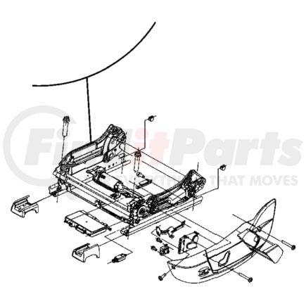 Chrysler 1AW762D1AA Seat Track Cover - Passenger Side, Outboard