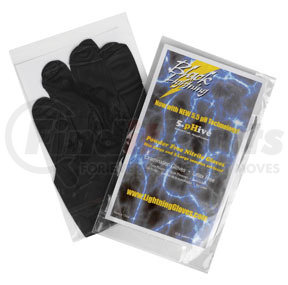 Atlantic Safety Products BL-M Black Lightning Powder Free Nitrile Gloves, Medium