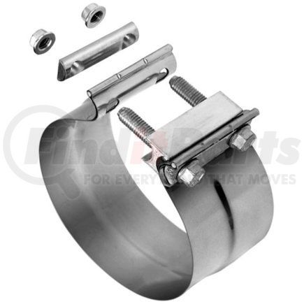 Ansa 9606 4" Preformed Exhaust Clamp - TorcTite Lap Joint - Aluminized Steel
