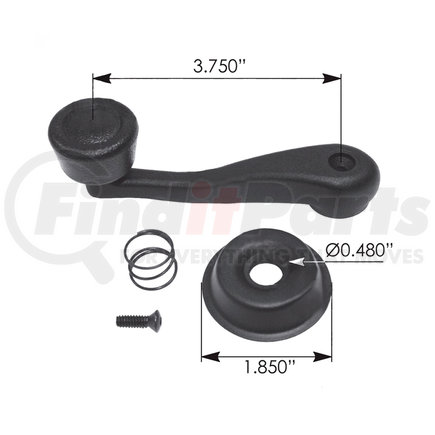 Automann HLK2269 Window Crank Handle, Manual, Black, For Kenworth C500, T300, T400, T450, T800