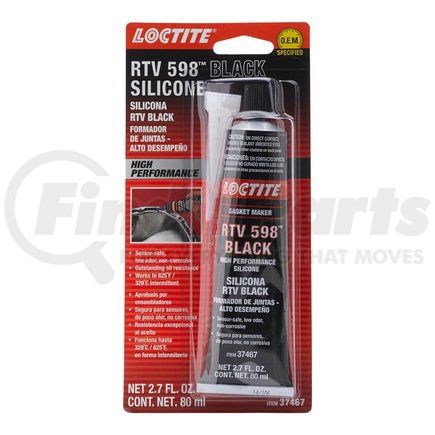 Loctite Corporation 37467 RTV 598 Black Silicone Gasket Maker 80-ml
