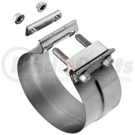 Ansa 9623 4" Preformed Exhaust Clamp - TorcTite Lap Joint - 304 Stainless Steel