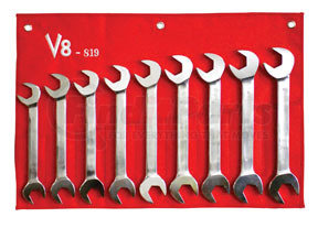 V8 HAND TOOLS 819 Jumbo Metric Angle Head Wrench Set, 9pc