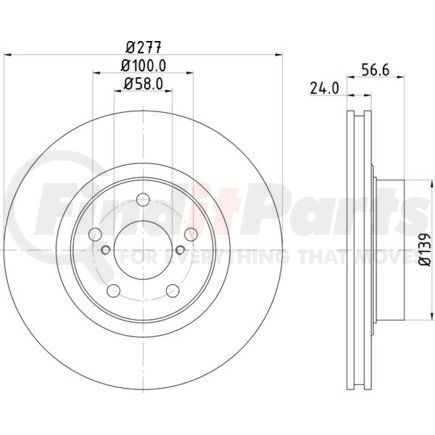 HELLA 355129421 Disc Brake Rotor