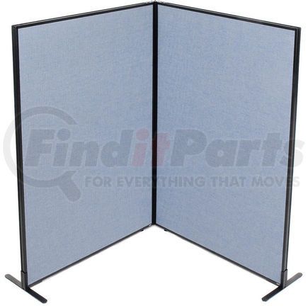 Global Industrial 695032BL Interion&#174; Freestanding 2-Panel Corner Room Divider, 48-1/4"W x 72"H Panels, Blue