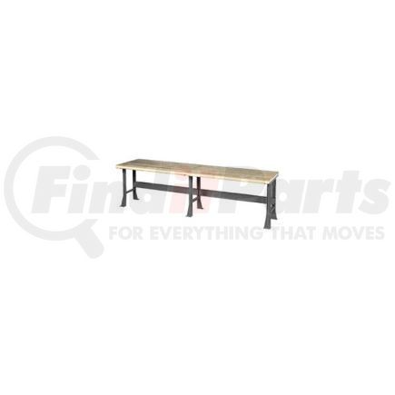 Global Industrial 488021 Global Industrial&#153; 144"W x 36"D Extra Long Industrial Workbench, Shop Top Safety Edge - Gray