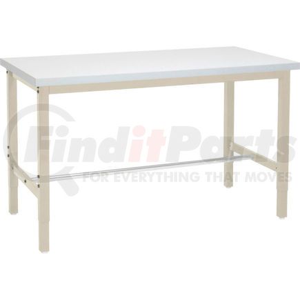 Global Industrial 606991TN Global Industrial™ 48 x 36 Adjustable Height Workbench Square Tube Leg - ESD Square Edge - Tan