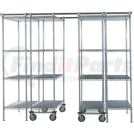 Global Industrial 795980 Space-Trac 4 Unit Storage Shelving Chrome 36"W x 24"D x 74"H - 12 ft.
