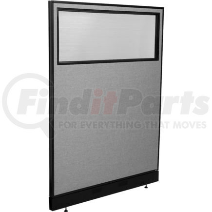 GLOBAL INDUSTRIAL 694692WNGY Interion&#174; Office Partition Panel with Partial Window & Raceway, 48-1/4"W x 64"H, Gray