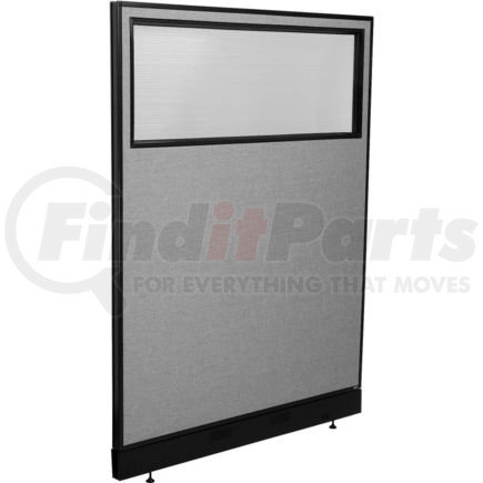 Global Industrial 694692WNGY Interion&#174; Office Partition Panel with Partial Window & Raceway, 48-1/4"W x 64"H, Gray