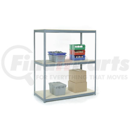 Global Industrial 601750 Global Industrial&#153; Wide Span Rack 48Wx24Dx60H, 3 Shelves Wood Deck 1200 Lb Cap. Per Level, Gray