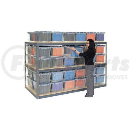 Global Industrial 607201GY Global Industrial&#8482; Record Storage Rack 72"W x 48"D x 84"H With Polyethylene File Boxes - Gray