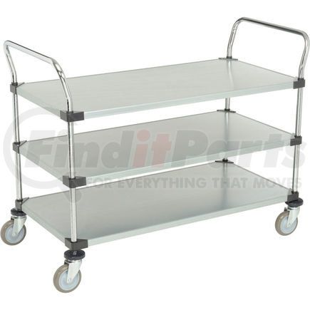 Global Industrial 489067 Nexel&#174; Galvanized Steel Utility Cart 3 Shelves 48x24