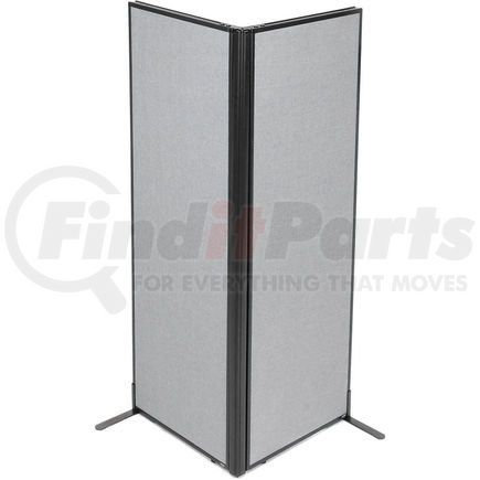 Global Industrial 695063GY Interion&#174; Freestanding 2-Panel Corner Room Divider, 24-1/4"W x 72"H Panels, Gray