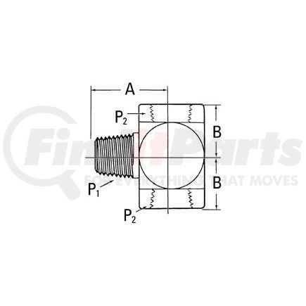 Aeroquip 2091-6-6S Adapter - Adaptor Tee