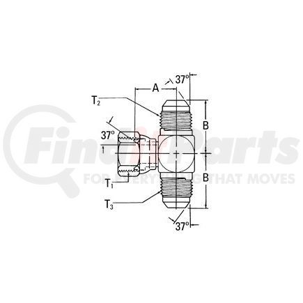 Aeroquip 203101-6-6S Adapter - JIC Tee M/M/F