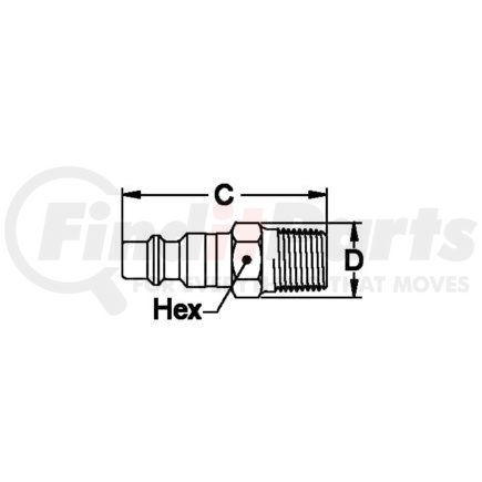 WEATHERHEAD 10 Hydraulic Coupling / Adapter - 0.88" hex, 1/4-18 NPTF thread, Push-to-Connect