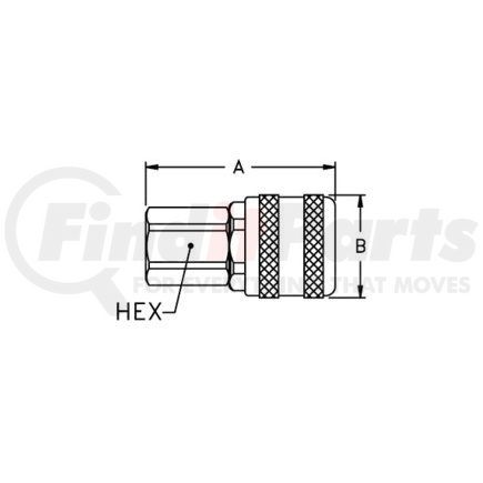 Weatherhead 210 Hydraulic Coupling / Adapter - 0.56" hex, 1/4-18 NPTF thread, Push-to-Connect