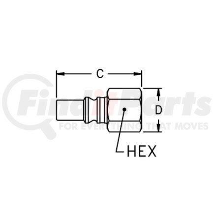 WEATHERHEAD 2609 Hydraulic Coupling / Adapter - 0.69" hex, 1/4-18 NPTF thread, Push-to-Connect