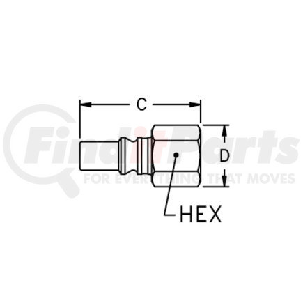 Weatherhead 2609 Hydraulic Coupling / Adapter - 0.69" hex, 1/4-18 NPTF thread, Push-to-Connect