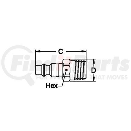 Weatherhead 42 Hydraulic Coupling / Adapter - 0.69", 3/8-18 NPTF thread, Push-to-Connect, Safety Coupling