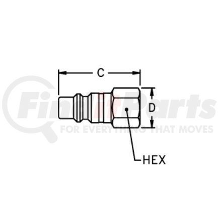 Weatherhead 55 Hydraulic Coupling / Adapter - 0.56" hex, 1/2-14 NPTF thread, Push-to-Connect, Safety Coupling