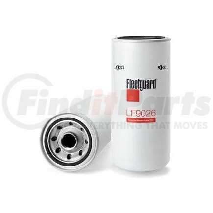 Fleetguard LF9026 Engine Oil Filter - 12.19 in. Height, 5.34 in. (Largest OD), Engine Support ES9026