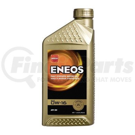 Eneos 3251300 Fully Synthetic Motor Oil, 0W-16 API SP, ILSAC GF-6B, 1qt bottle.