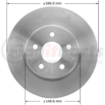 Bendix PRT1379 Disc Brake Rotor - Iron, 10.25 Inch Diameter, 0.945 Inch Thickness, Vented, Smooth