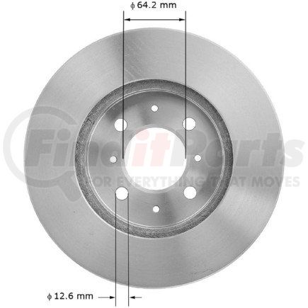 Bendix PRT1471 Disc Brake Rotor - Iron, 10.31 Inch, 0.825 Inch Thick, Vented, Smooth