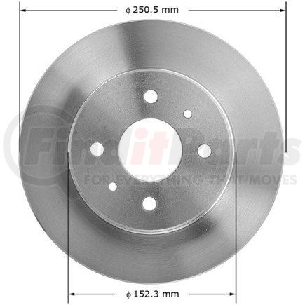 Bendix PRT1604 Disc Brake Rotor - Iron, 9.84 Inch, 0.710 Inch Thick, Vented, Smooth