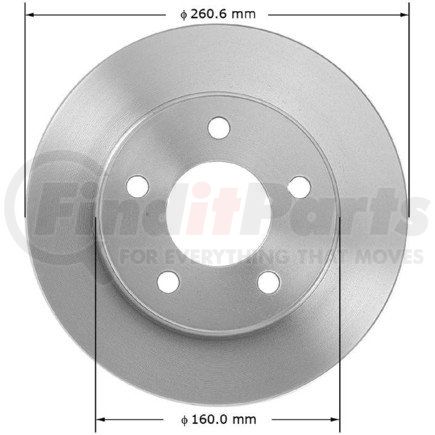 Bendix PRT1263 Disc Brake Rotor - Hydraulic, Flat, 6 Bolt Holes, 6.50" Bolt Circle, 12.80" O.D.